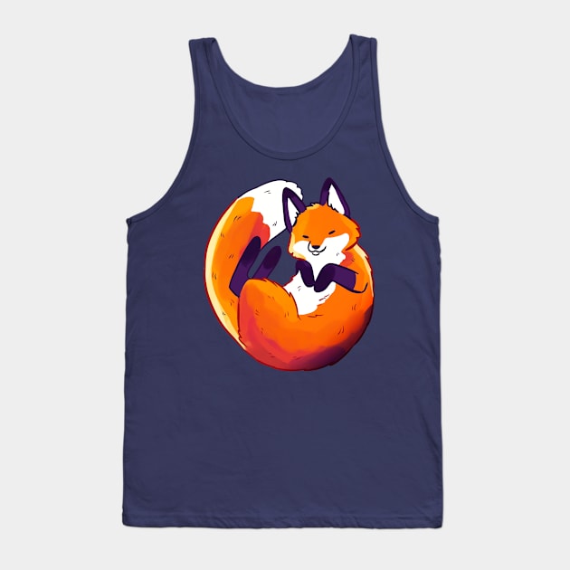 Cute sleeping fox illustration Tank Top by Yarafantasyart